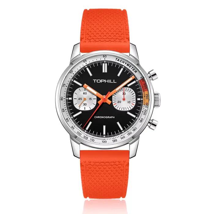 Montre mécanique TOPHILL Krasnochronographe édition limitée 1963 pour hommes, résistante à l'eau, avec mouvement SeaghydrST1901, bracelet en caoutchouc, pour occasions sportives et décontractées