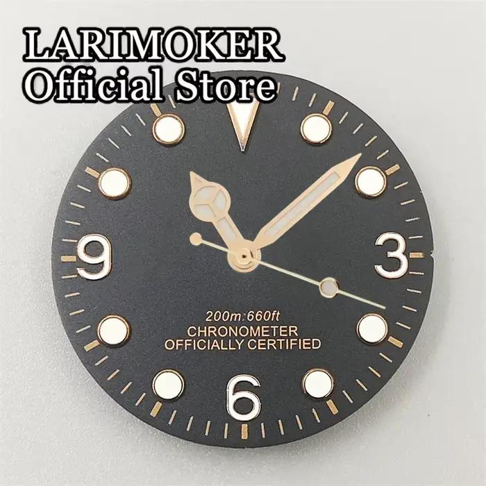 Cadran de montre LARIMOKER en acier inoxydable avec lueur verte pour hommes et femmes, compatible avec mouvements NH35 ETA2824 2836 MIYOTA8gem DG2813 PT5000