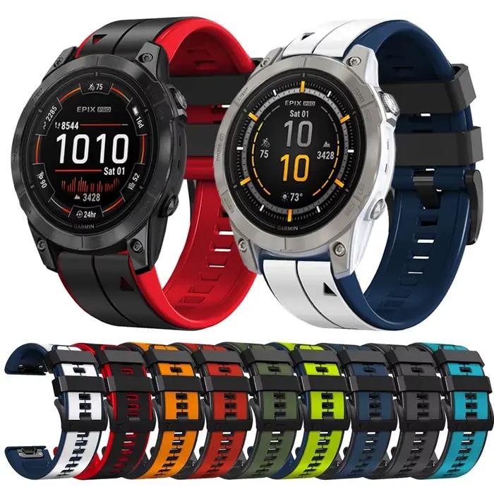 Bracelet de montre en Silicone QuickFit pour Garmin Epix Pro Gen 2 51MM 47MM Bracelet de montre pour Garmin Fenix 6X 6 Pro 5X 5 Plus 7X 7 Bracelet