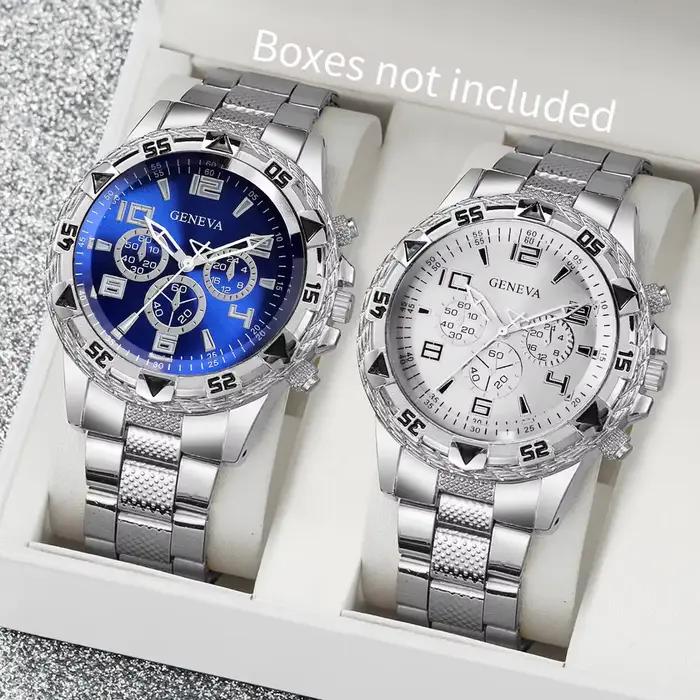 Montre d'affaires pour hommes : verre clair bleu