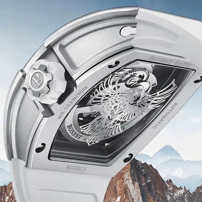 BONEST GATTI 5002 hommes montre automatique Tonneau mécanique montre-bracelet lumineux aigle cadran montres