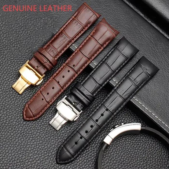 Bracelet de montre en cuir véritable de veau