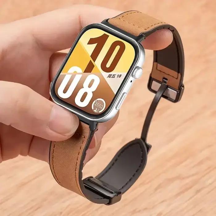 Bracelet en cuir et silicone pour Huawei Watch Fit 5 4 3 2 1 bracelet magnétique pour homme et femme styles élégants pour toutes les occasions