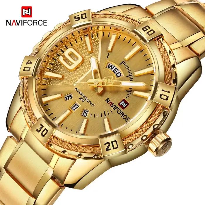 Montre militaire dorée pour homme