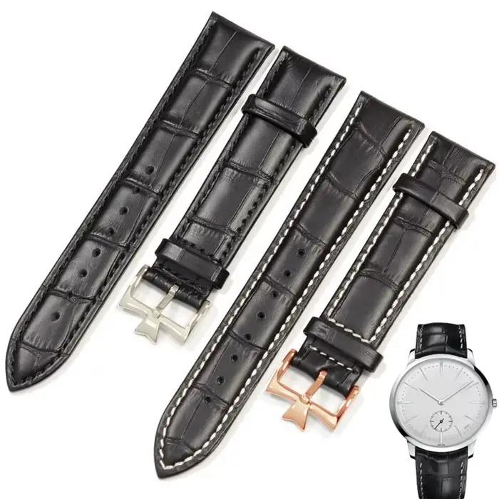 Pour Vacheron Constantin Patrimony VC noir marron bracelet en cuir véritable de vachette