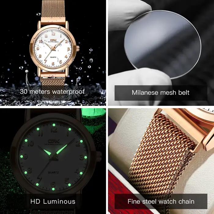 OPK 8115 montre pour femme Simple mode originale montre-bracelet à Quartz en acier inoxydable maille bracelet
