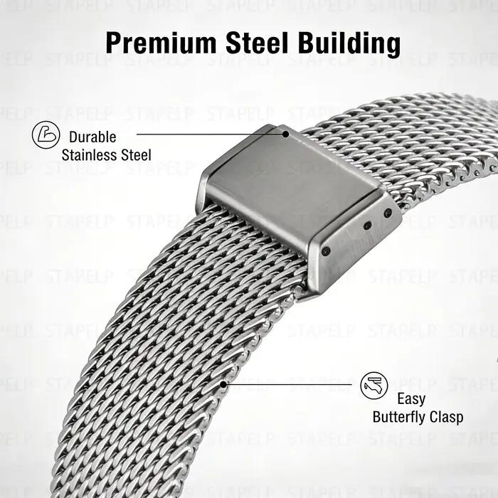 Bracelet de montre en maille métallique 18-19-20-21-22 mm à dégagement rapide