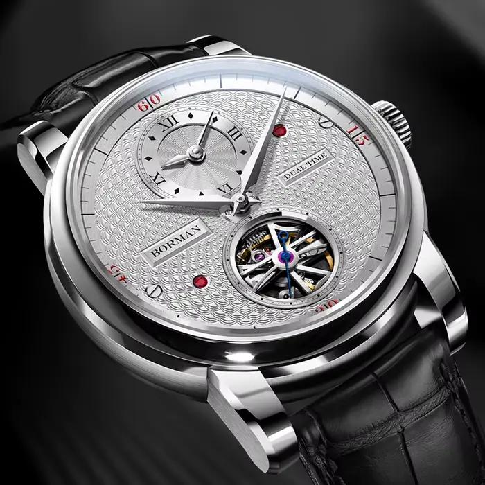 Montre-bracelet mécanique Borman 2025 élégante pour homme occasions spéciales résistante à l'eau avec mouvement automatique