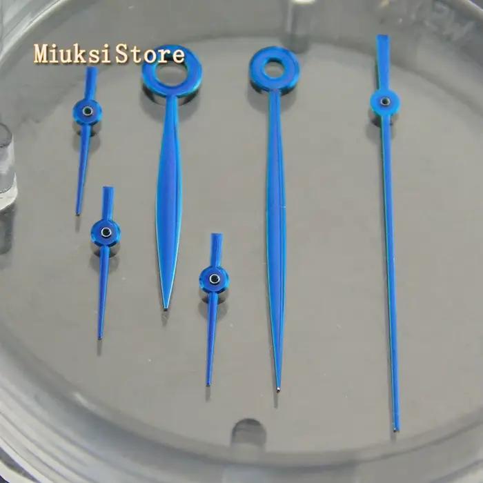 Parhéritage-Kit d'aiguilles de montre argentées et bleues