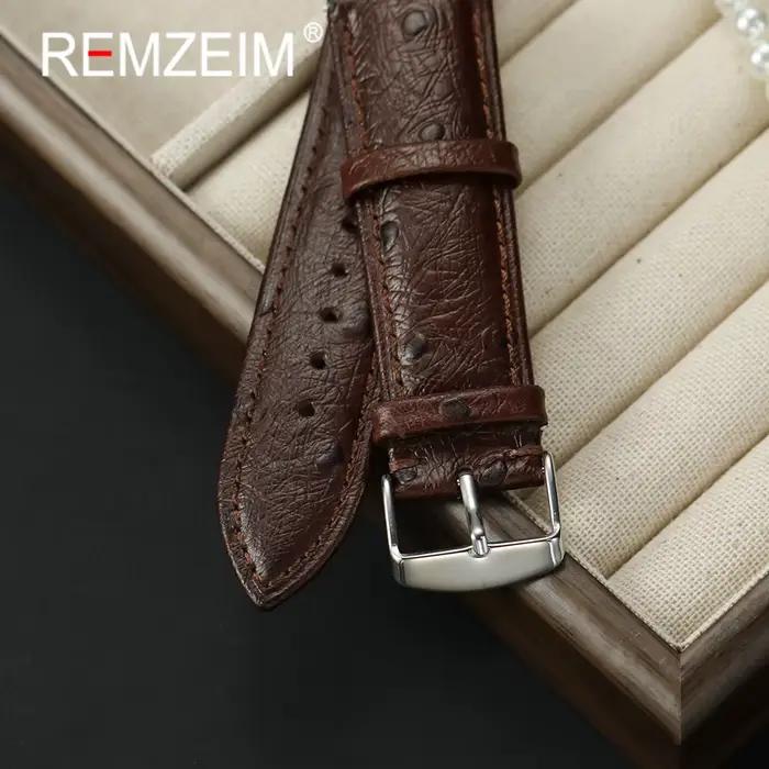 Bracelet en cuir véritable motif d'autruche 18mm 20mm 22mm pour hommes et femmes accessoires de montre occasionnels et spéciaux