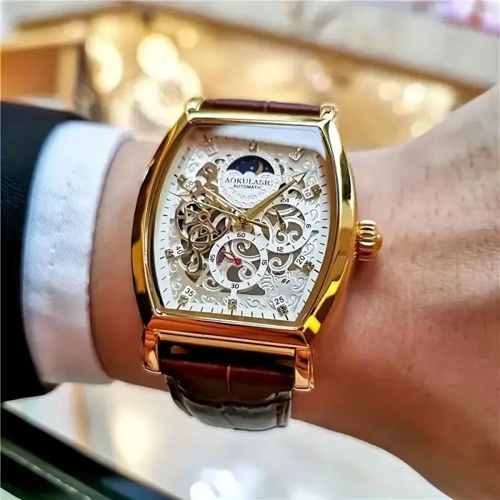 Montre mécanique automatique élégante pour homme avec tourbillon