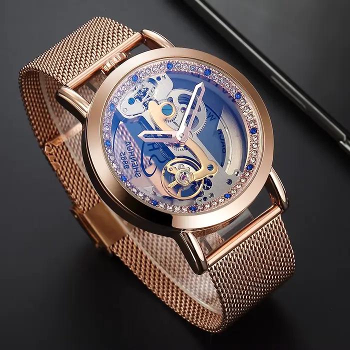 Montres mécaniques classiques pour femmes avec grand cadran
