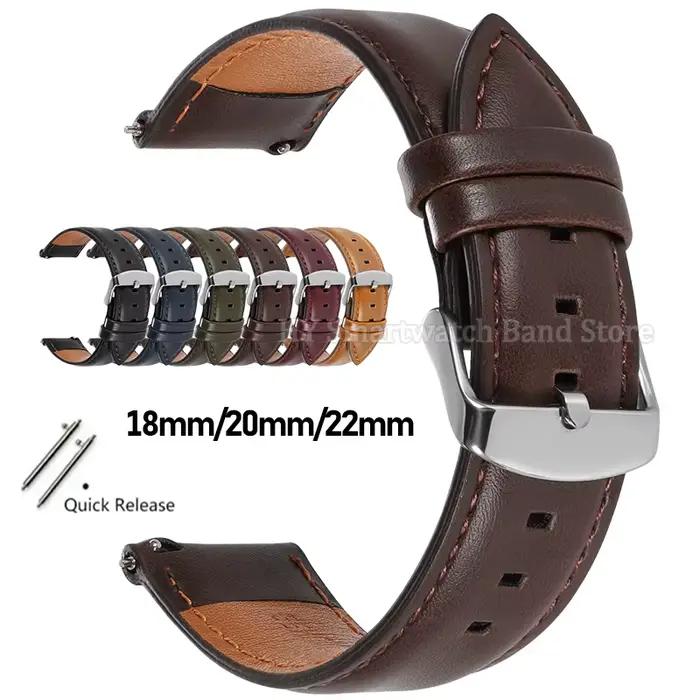 Nouveau Bracelet en cuir marron Vintage 18mm 20mm 22mm pour Omega pour Rolex pour Seiko