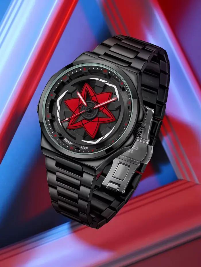 Montre à bracelet en acier pour hommes – Style Cool noir