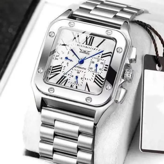 Nouvelle montre mécanique automatique carrée de luxe haut de gamme pour hommes
