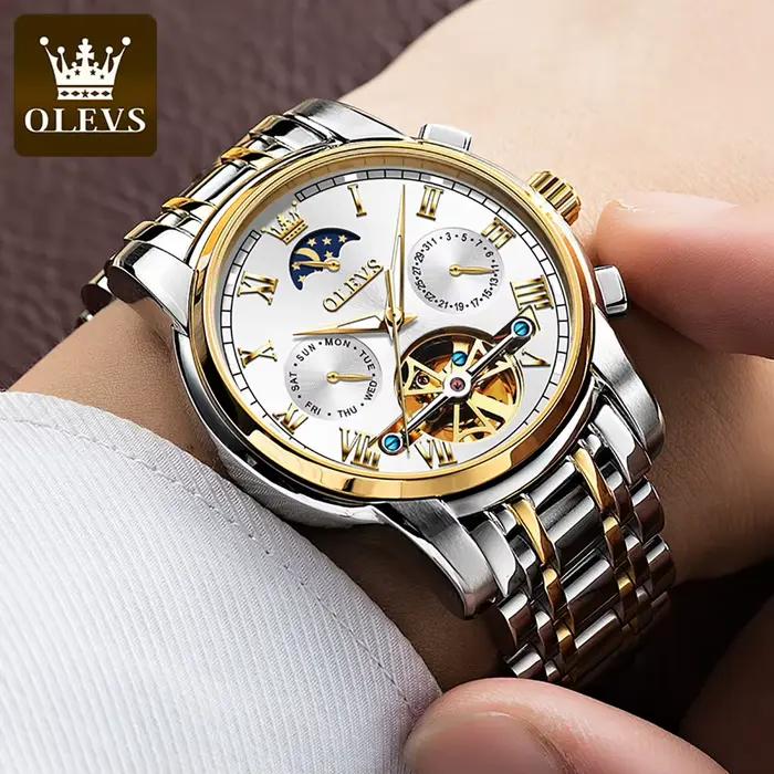 OLEVS hommes montre automatique mécanique