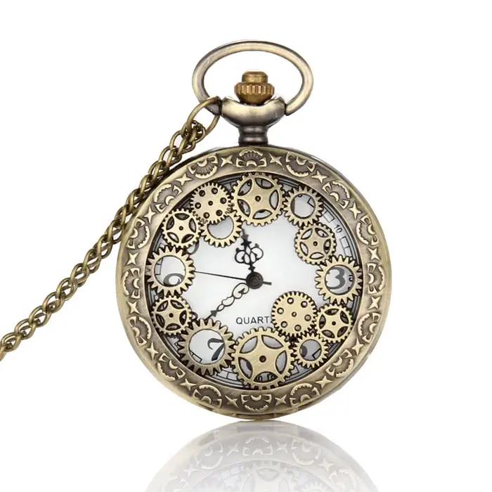 Montre de poche à quartz vintage pour hommes et femmes