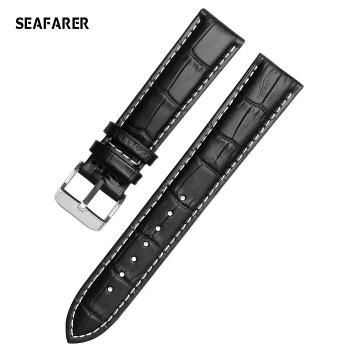 Bracelet de montre en cuir véritable pour hommes et femmes