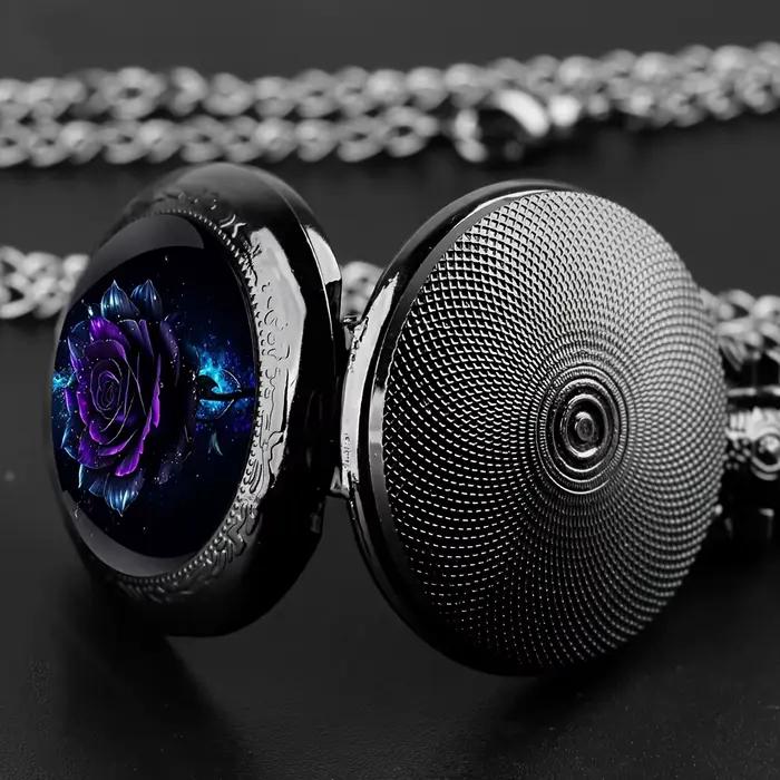 Montre de poche à mouvement à Quartz Rose violet
