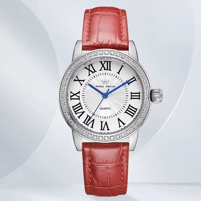 Montre rétro quartz élégante pour femme résistante à l'eau et saphiroccasion spéciale et quotidienne