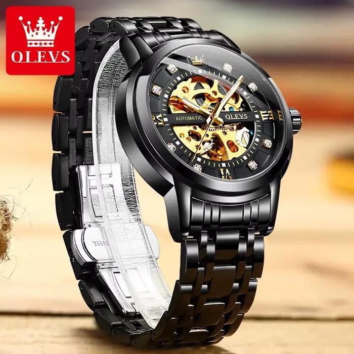 OLEVS 9901 montres pour hommes marque de luxe évider montre mécanique automatique