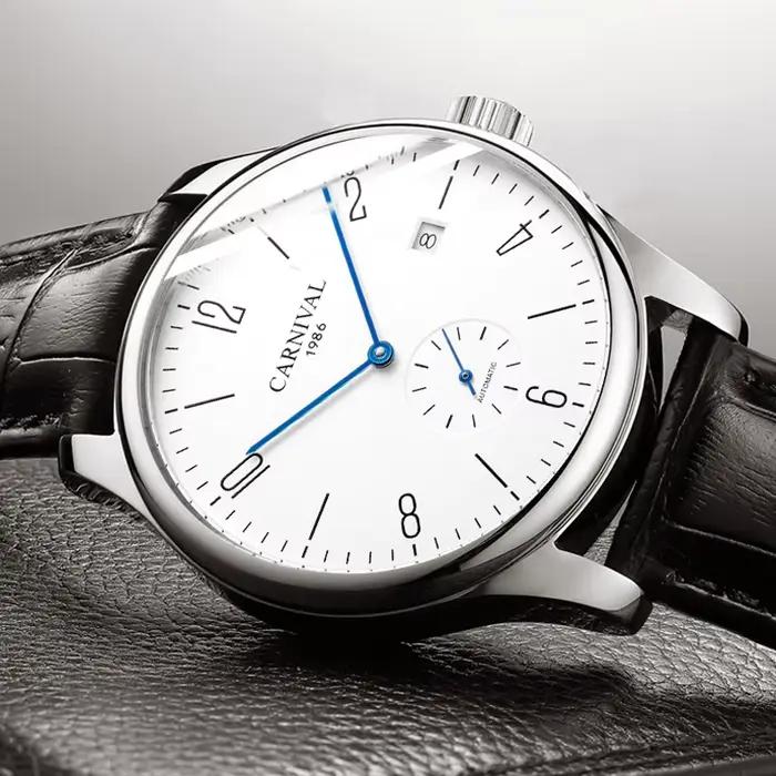 CARNIVAL Ultra-mince hommes montres haut de gamme de luxe étanche décontracté Simple montre