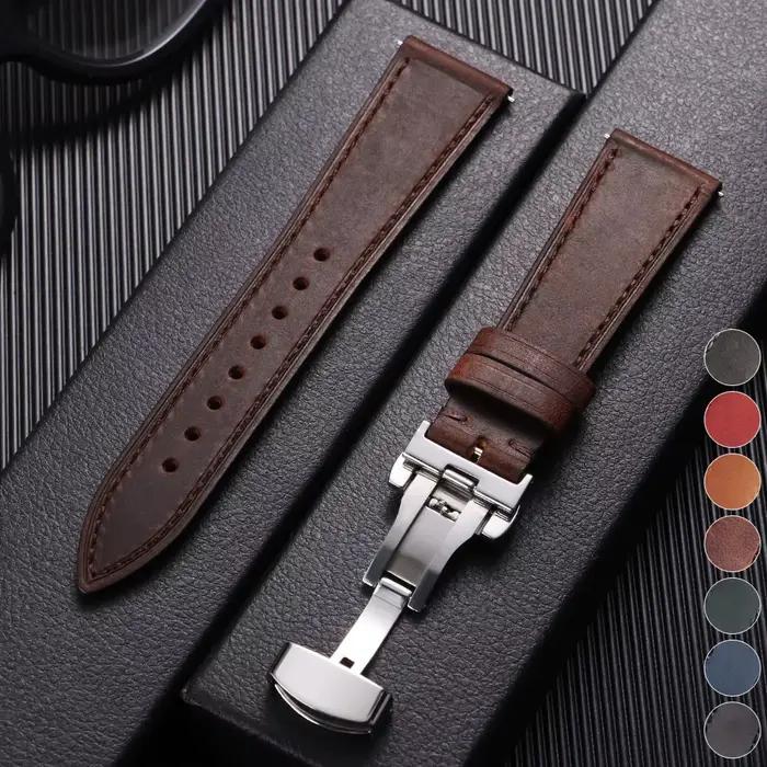 Bracelet de montre en cuir Vintage 18 19 20 21 22mm pour Omega hommes femmes