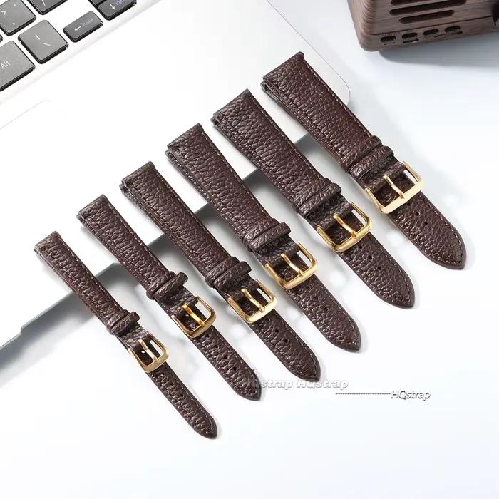Bracelet de montre en cuir PU pour femmes, 12mm à 22mm, boucle argent ou or, bracelet de remplacement universel pour montres traditionnelles