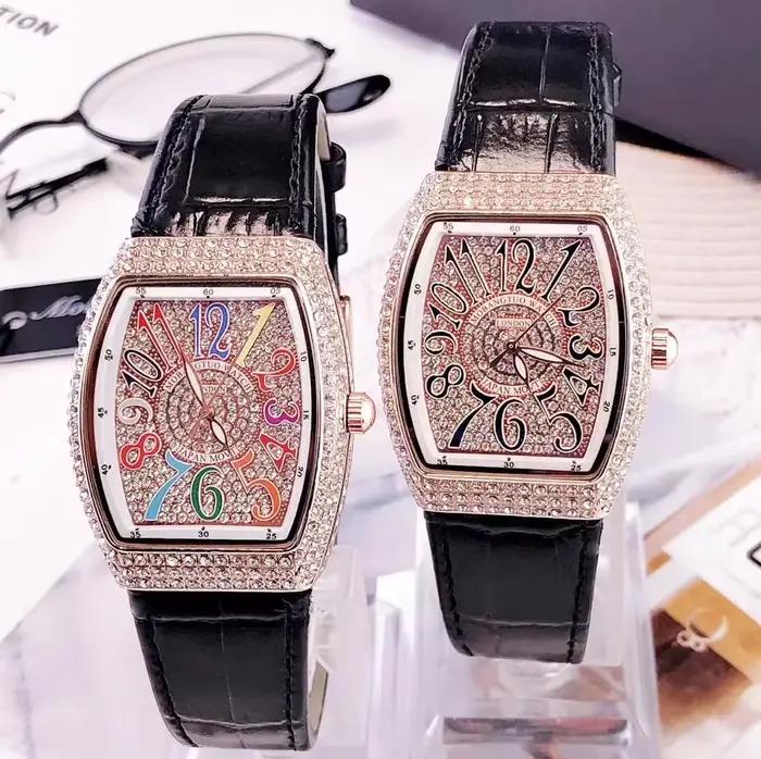 Mobangtuo femmes montre à Quartz Tonneau ovale diamant Orologio avec chiffres colorés cadran Reloj Mujer horloge de luxe dames montre-bracelet