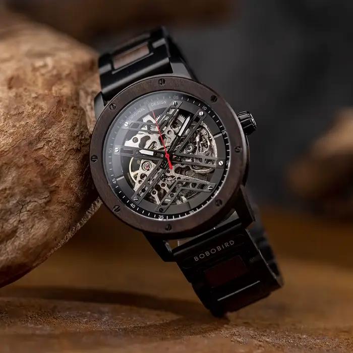 Montre BOBO BIRD en bois personnalisée pour homme, cadeau d'anniversaire, soirée et cérémonie de remise de diplôme
