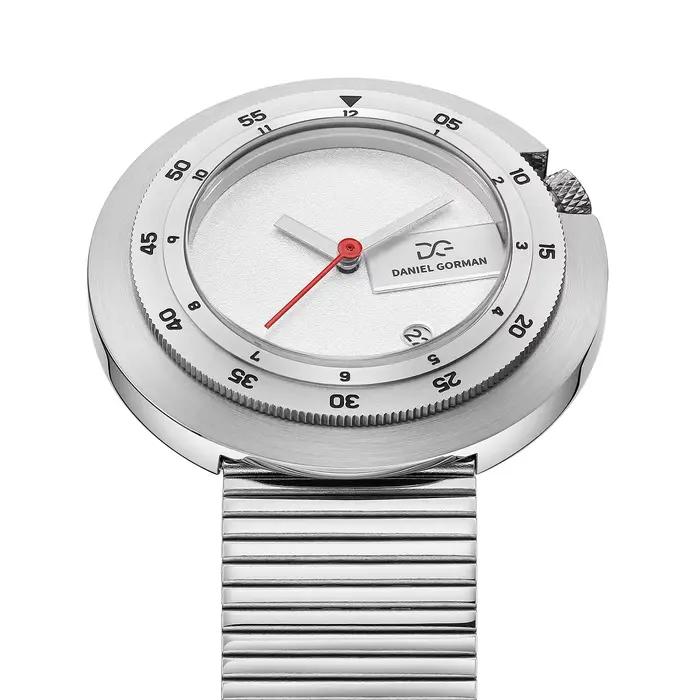Montre à Quartz Daniel Gorman VX32E Acier Inoxydable Bracelet Maille Milanaise Cadran Saphir Lumineux Occasions Spéciales Homme