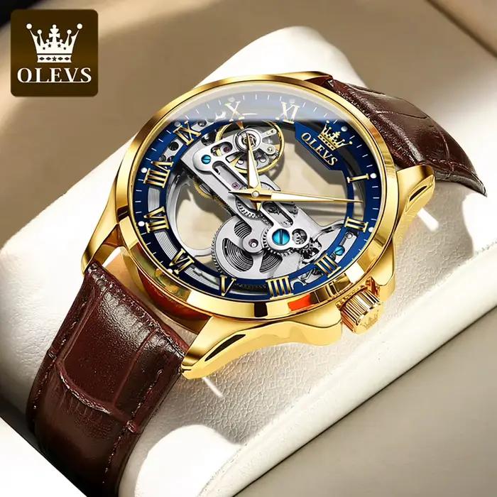 Montre-bracelet mécanique automatique étanche pour homme
