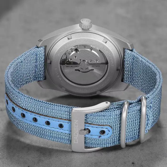 CADISEN TI-7 2026 NOUVEAU Montre-bracelet automatique mécanique en acier titane Autodyne avec bracelet en toile MIYOTA 8215 Lumineuse Étanche pour Homme