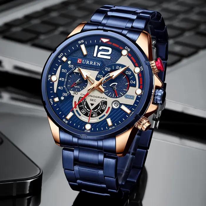 Istro REN-Montres-bracelets chronographes à quartz pour hommes