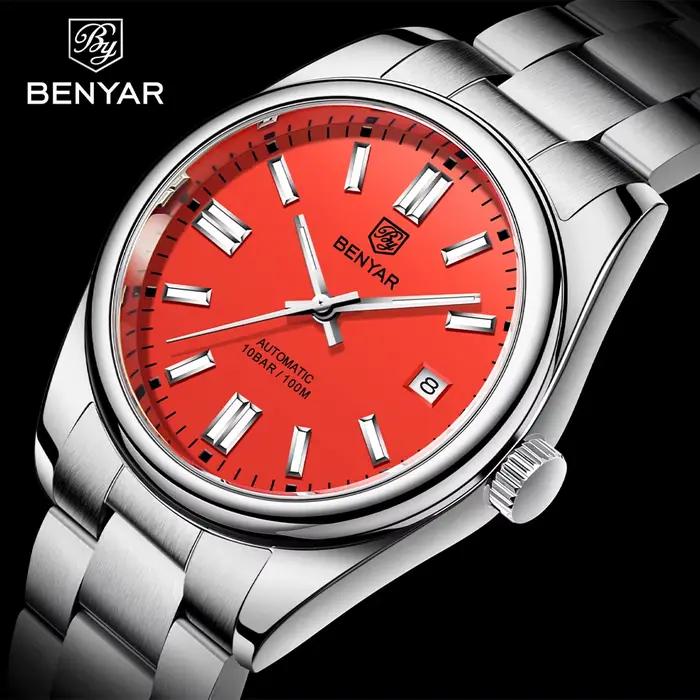 Montres-bracelets mécaniques automatiques en acier inoxydable pour hommes