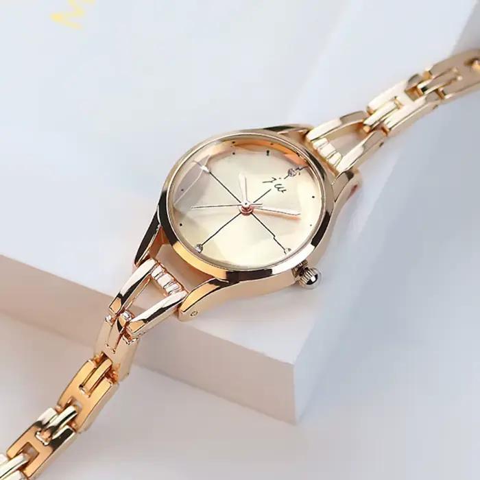 Montre-Bracelet de luxe pour femmes élégant or Rose dames montres strass Simple mode femme Quartz relogio feminino