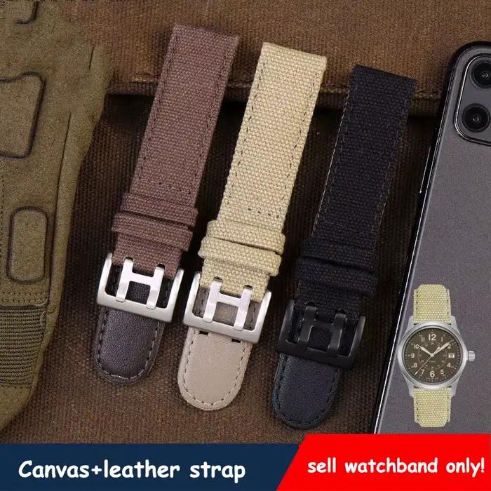 Bracelet de montre en toile pour Hamilton kaki/aviation/camp sports de plein air nylon +