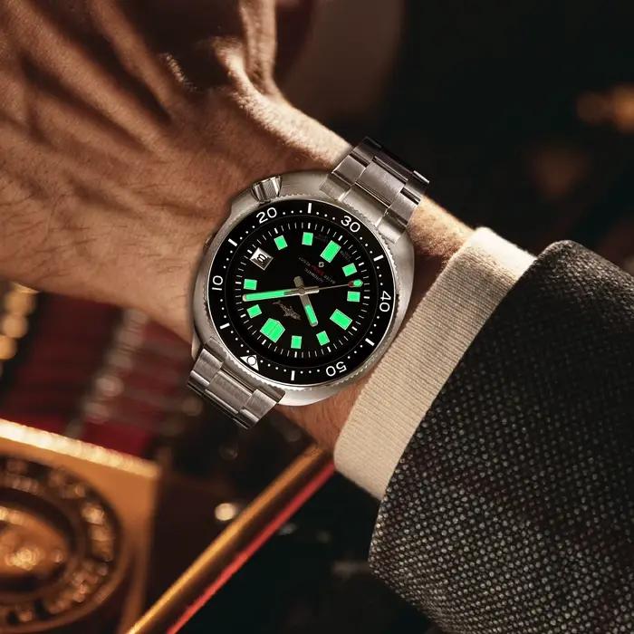 Heimdallr NH35A montre de plongée automatique 44mm 200M étanche saphir céramique lunette C3 lumineux hommes montres