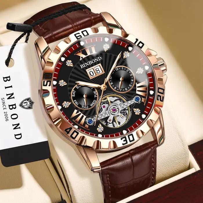 Montres mécaniques automatiques tourbillon BINBOND pour hommes