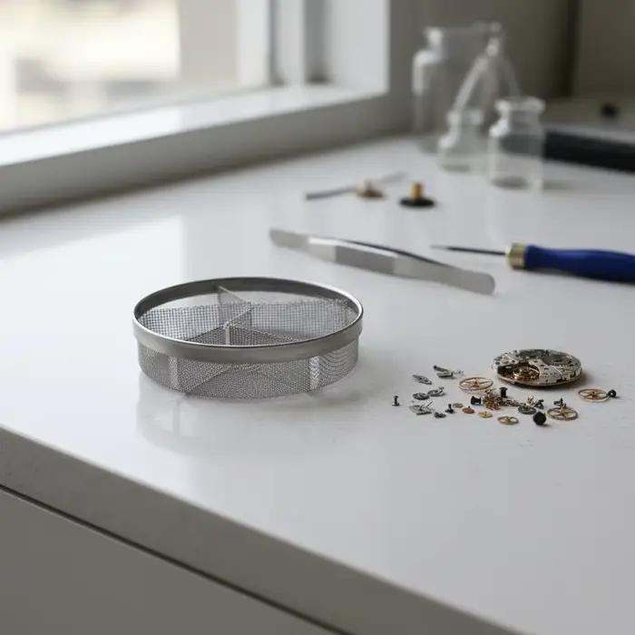 Bac en maille pour machine de nettoyage de montres