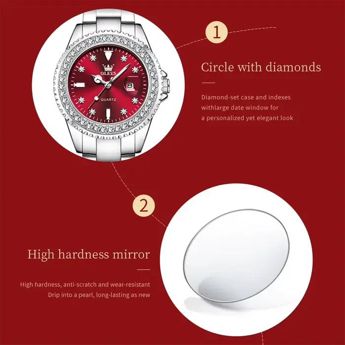 Montre femme en acier inoxydable élégante avec mouvement quartz et résistance à l'eau pour occasions spéciales