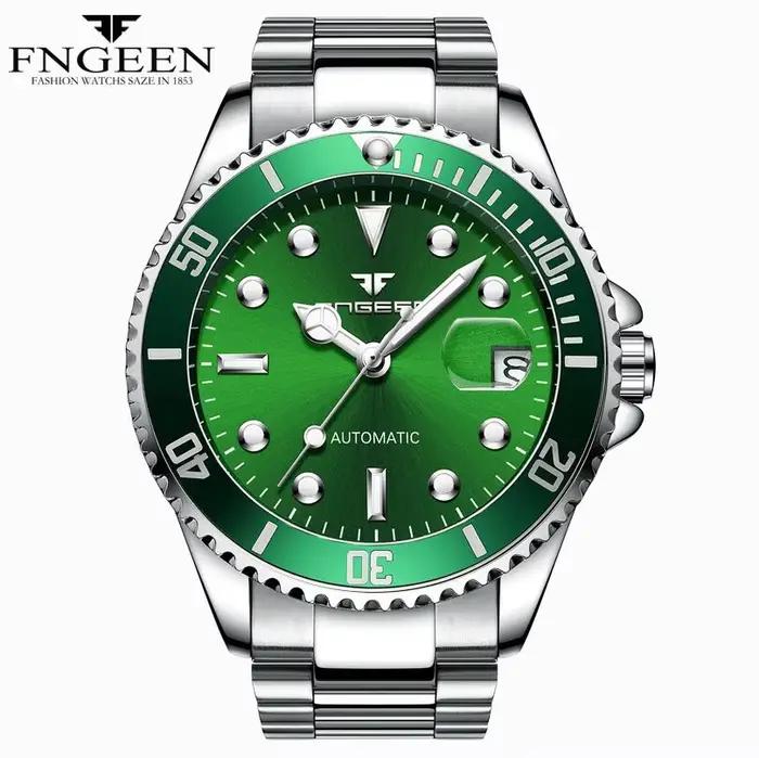 Montre automatique en toile verte armée pour hommes