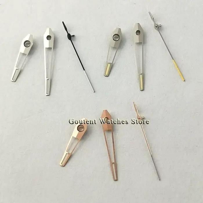 Aiguilles de montre lumineuses vert jaune argent/or Rose adaptées au mouvement automatique Miyota 8215/2813/8N24