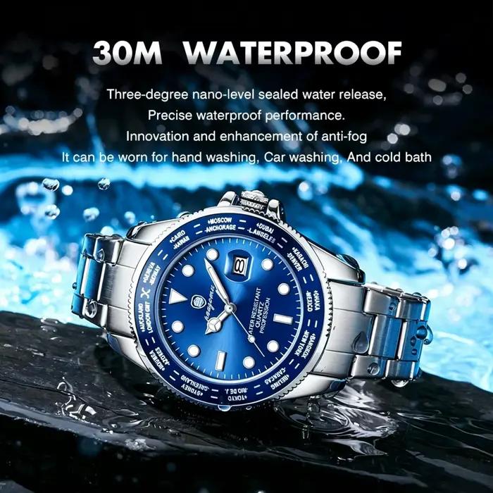 PAAZOMU Montre-bracelet de sport décontractée de luxe pour homme