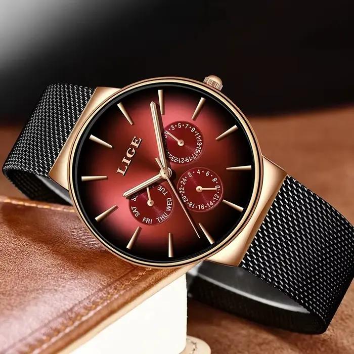 Montre à quartz ultra fine étanche pour homme