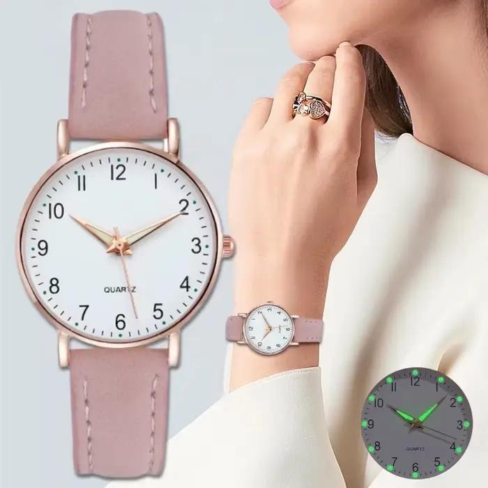 Montre de mode pour femmes ceinture en cuir montres dames de luxe analogique Quartz lumineux montre-bracelet horloge Relogio Feminino