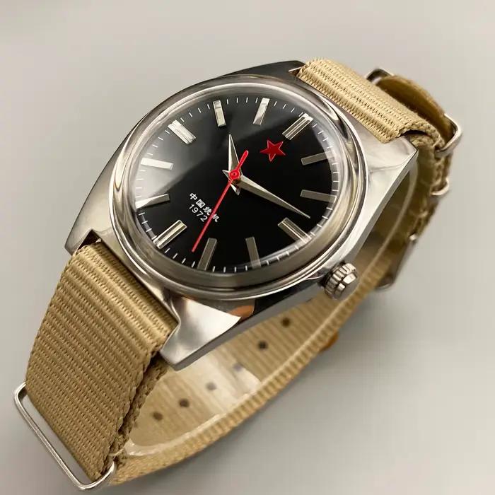 Montre mécanique HEIMDALLR rétro pour homme avec mouvement manuel, bracelet en cuir pour occasions spéciales et cadeaux
