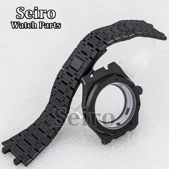 Frost 42mm boîtier de montre bracelet verre saphir acier inoxydable octogonal 10ATM étanche pour 31.8mm cadran Royal NH35 NH36 mouvement