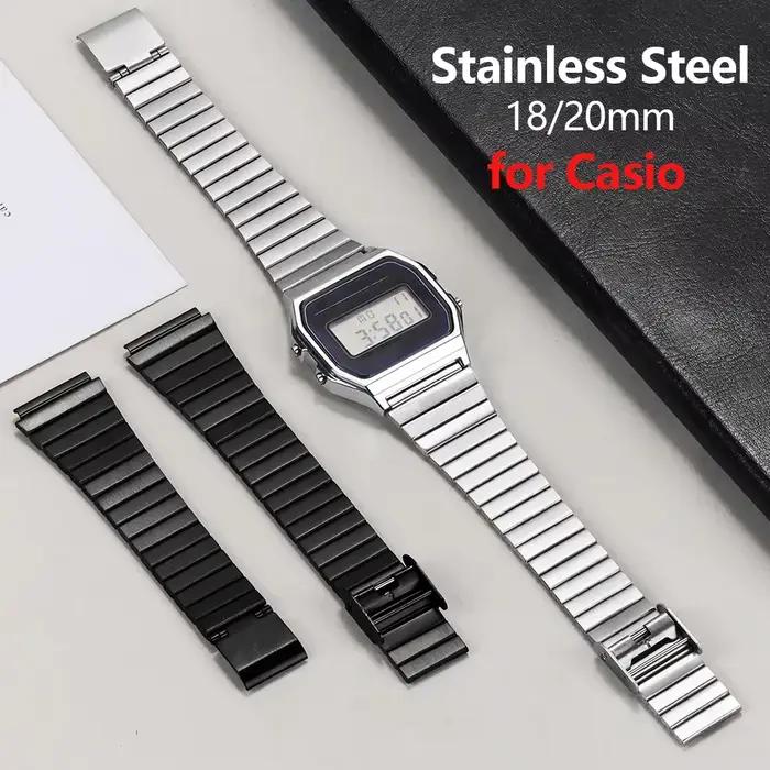 Bracelet de montre en métal Vintage pour Casio SGW400 F91W F84 F105/108/A158/168 AE1200/1300