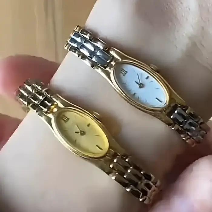 Montre plaquée or pour femmes